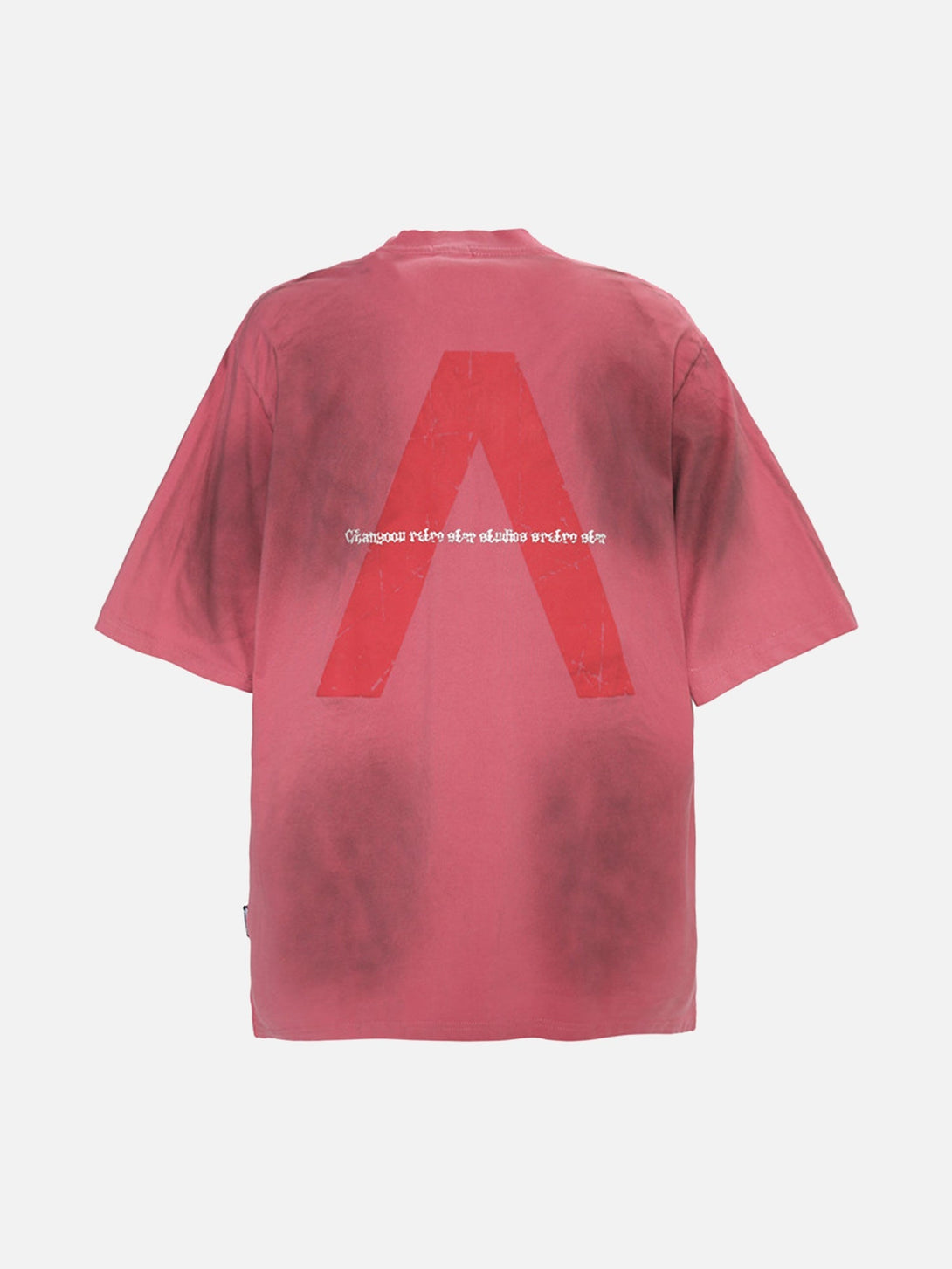 Majesda® - Inverted V Letter Print Spray Color T-shirt- Outfit Ideas - Streetwear Fashion - majesda.com