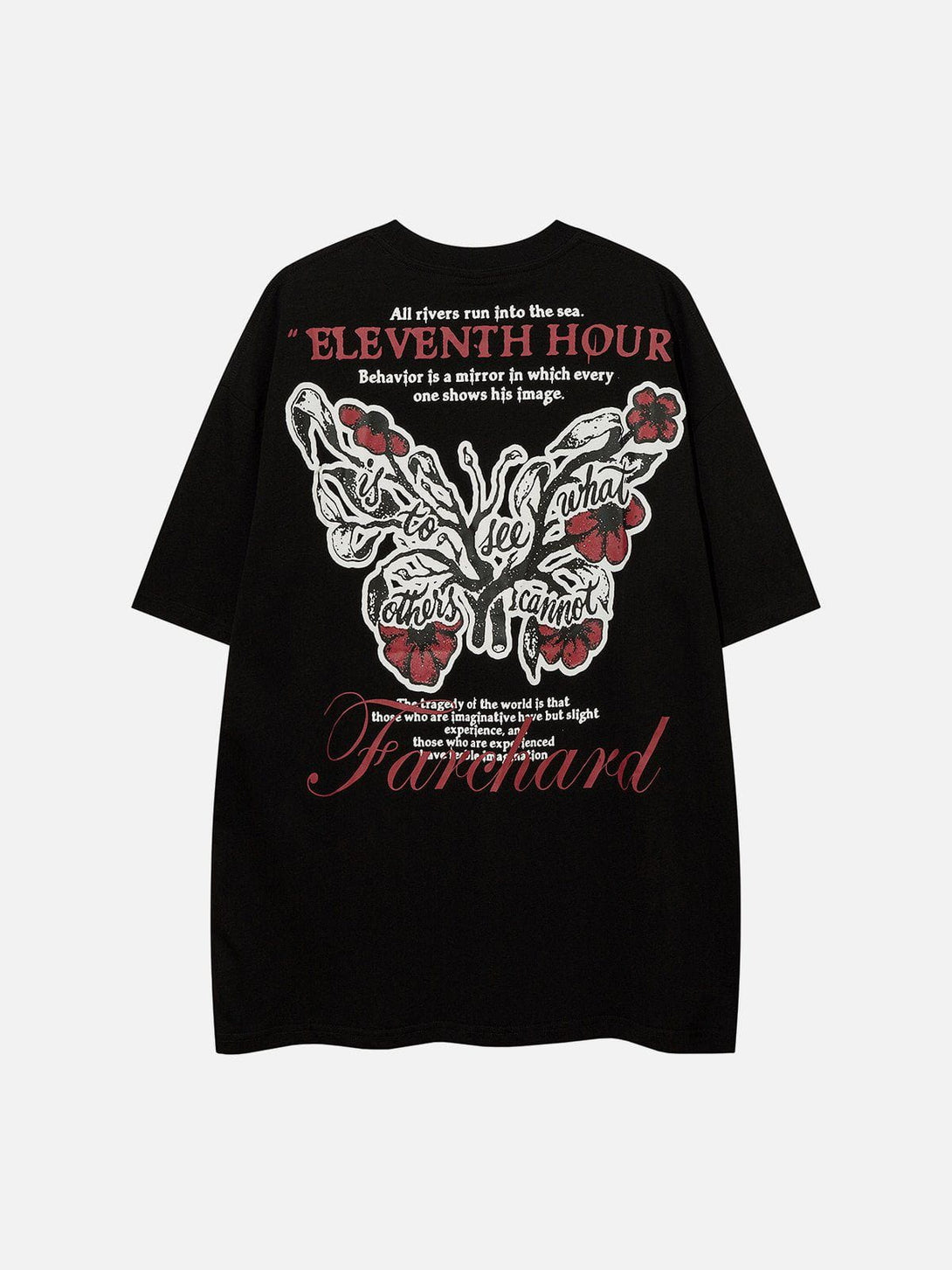 Majesda® - Irregular Butterfly Print Tee- Outfit Ideas - Streetwear Fashion - majesda.com