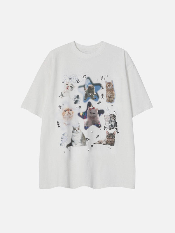 Majesda® - Irregular Pet Print Tee- Outfit Ideas - Streetwear Fashion - majesda.com