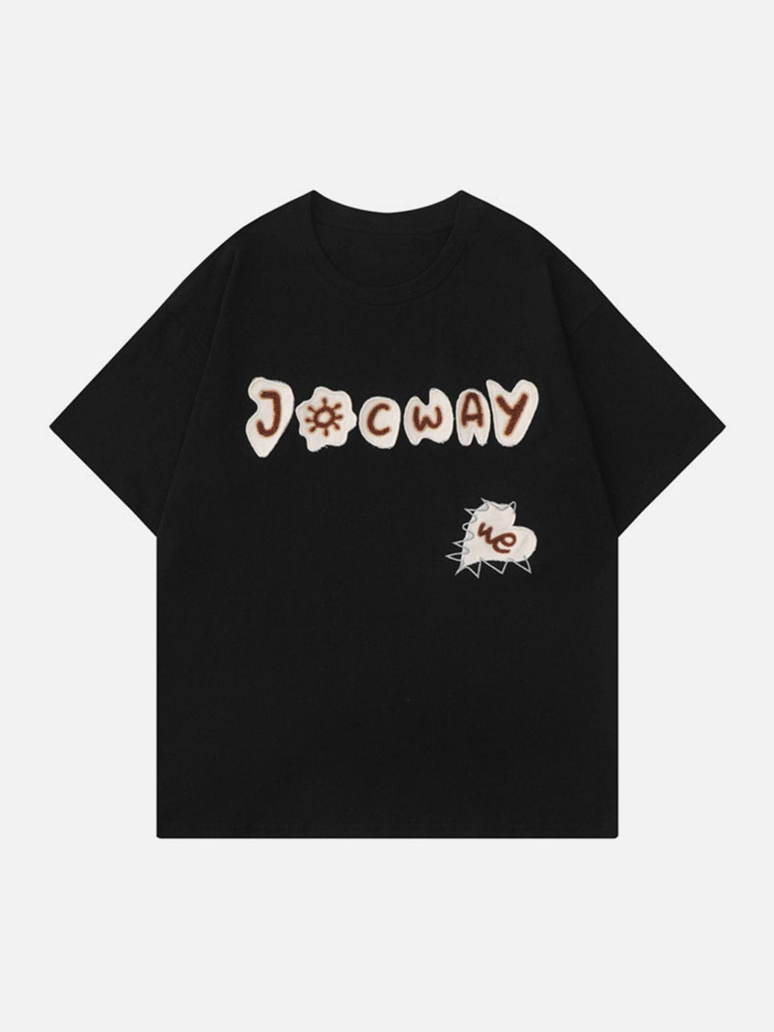 Majesda® - JOCWAY Alphabet Patchwork Tee- Outfit Ideas - Streetwear Fashion - majesda.com