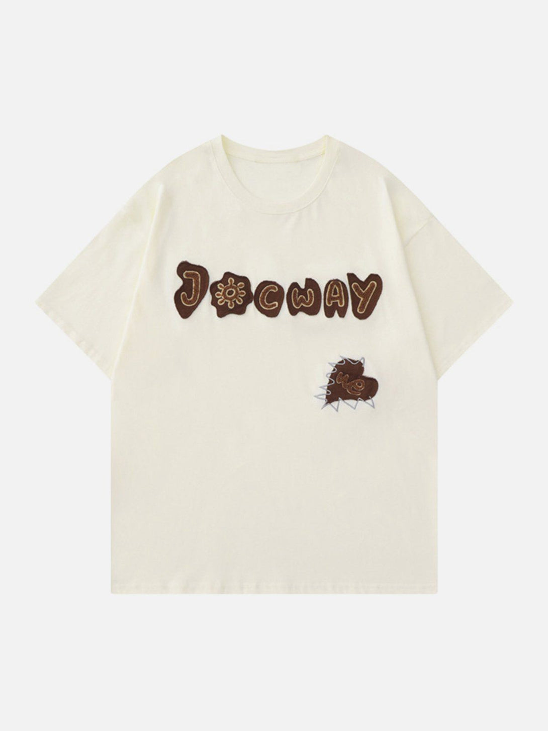 Majesda® - JOCWAY Alphabet Patchwork Tee- Outfit Ideas - Streetwear Fashion - majesda.com