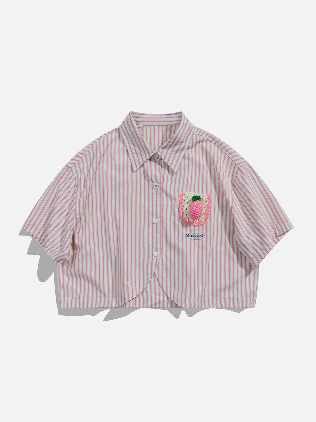 Majesda® - Knitted Strawberry Stripe Tee- Outfit Ideas - Streetwear Fashion - majesda.com