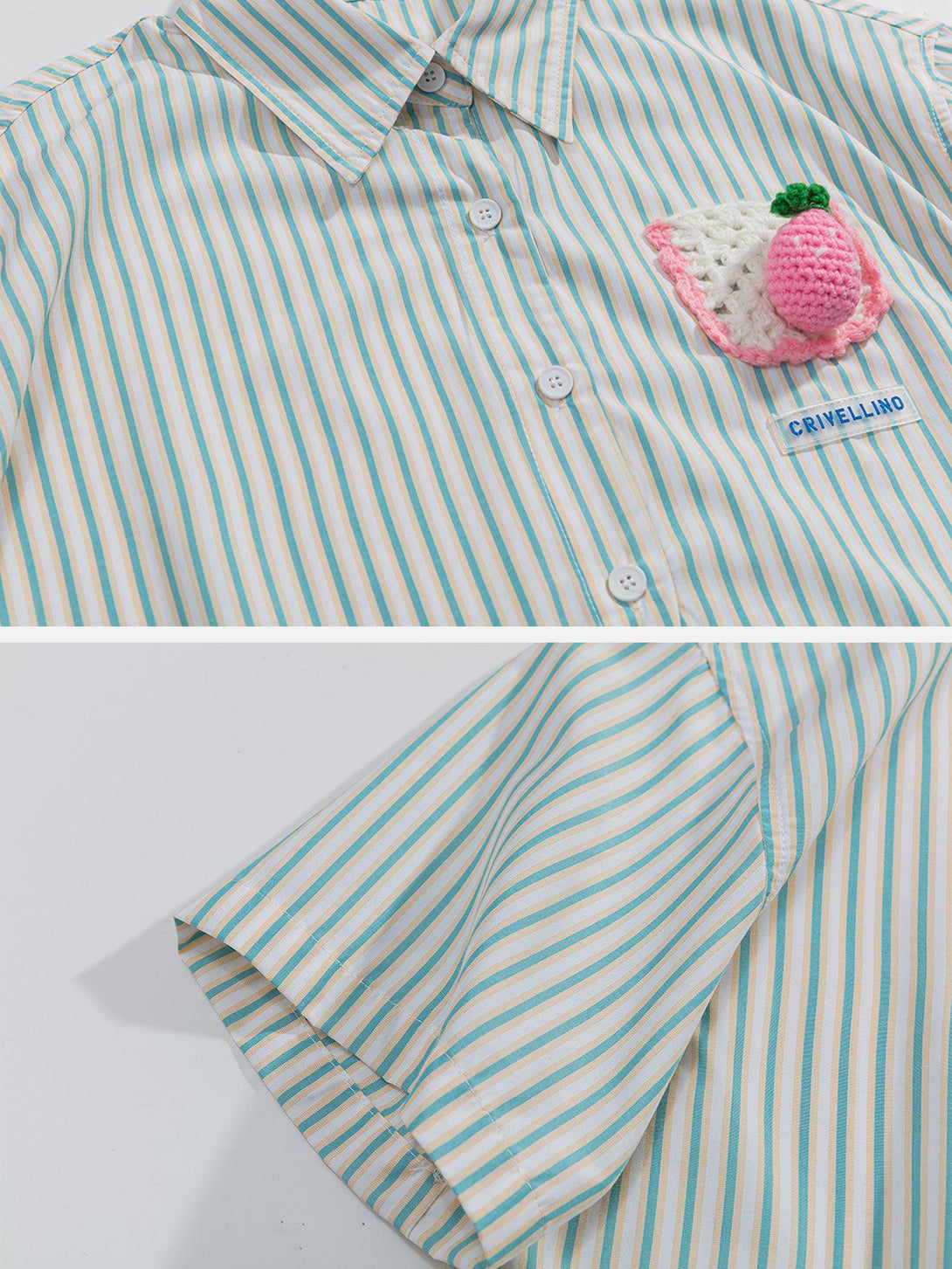 Majesda® - Knitted Strawberry Stripe Tee- Outfit Ideas - Streetwear Fashion - majesda.com