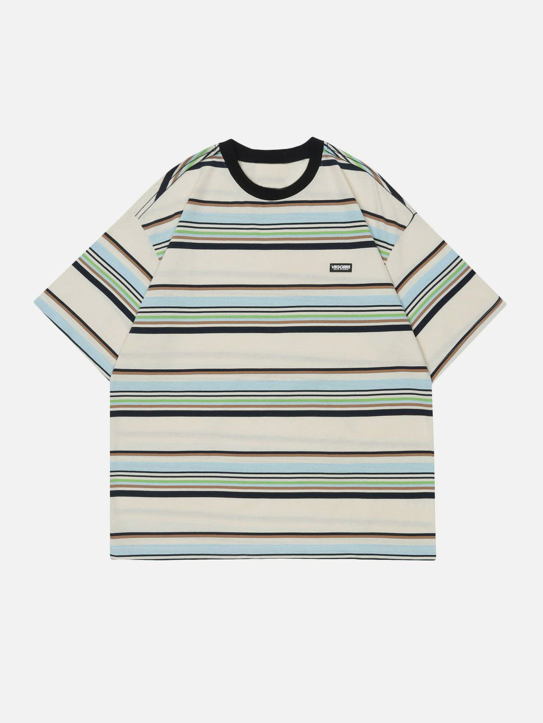 Majesda® - Labeled Stripes Tee- Outfit Ideas - Streetwear Fashion - majesda.com