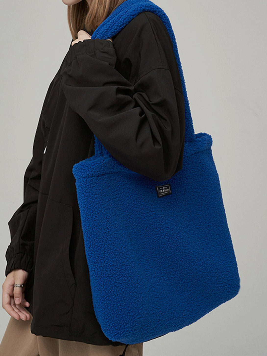 Majesda® - Lambswool Shoulder Bag- Outfit Ideas - Streetwear Fashion - majesda.com
