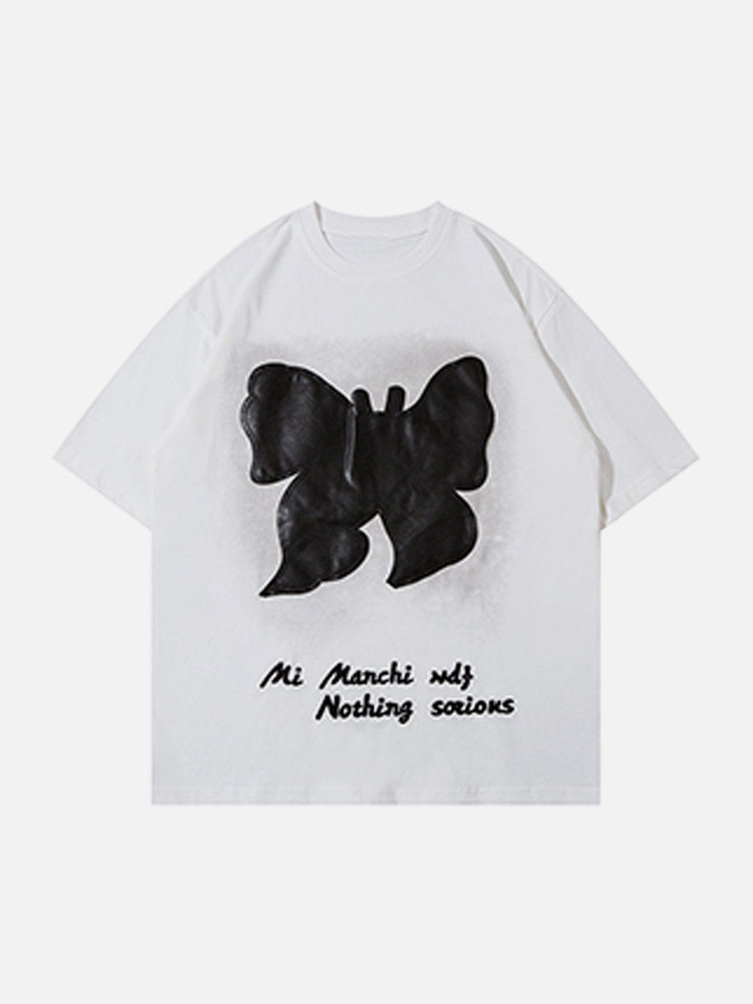 Majesda® - Leather Butterfly Tee- Outfit Ideas - Streetwear Fashion - majesda.com