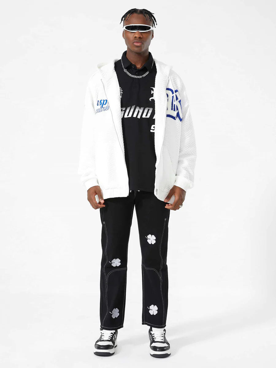 Majesda® - Letter Embroidered Hoodie Jacket -1095- Outfit Ideas - Streetwear Fashion - majesda.com