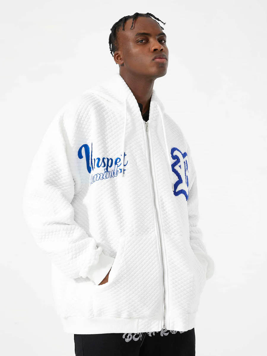 Majesda® - Letter Embroidered Hoodie Jacket -1095- Outfit Ideas - Streetwear Fashion - majesda.com