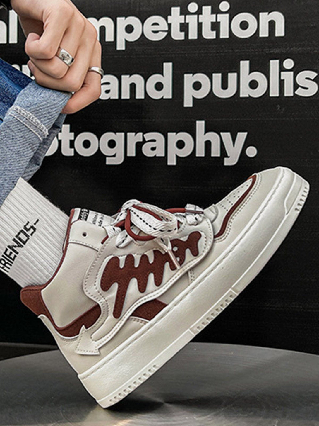 Majesda® - Letter High Skate Shoes- Outfit Ideas - Streetwear Fashion - majesda.com