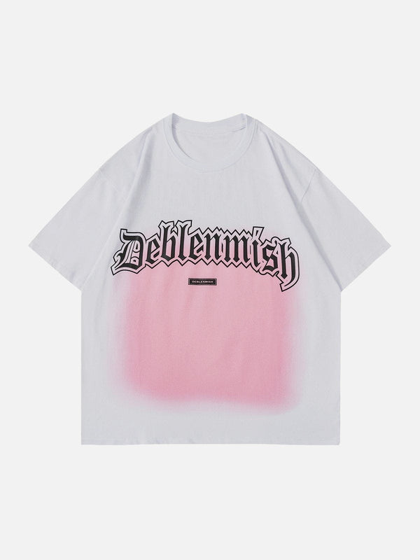 Majesda® - Letter Print Gradient Tee- Outfit Ideas - Streetwear Fashion - majesda.com