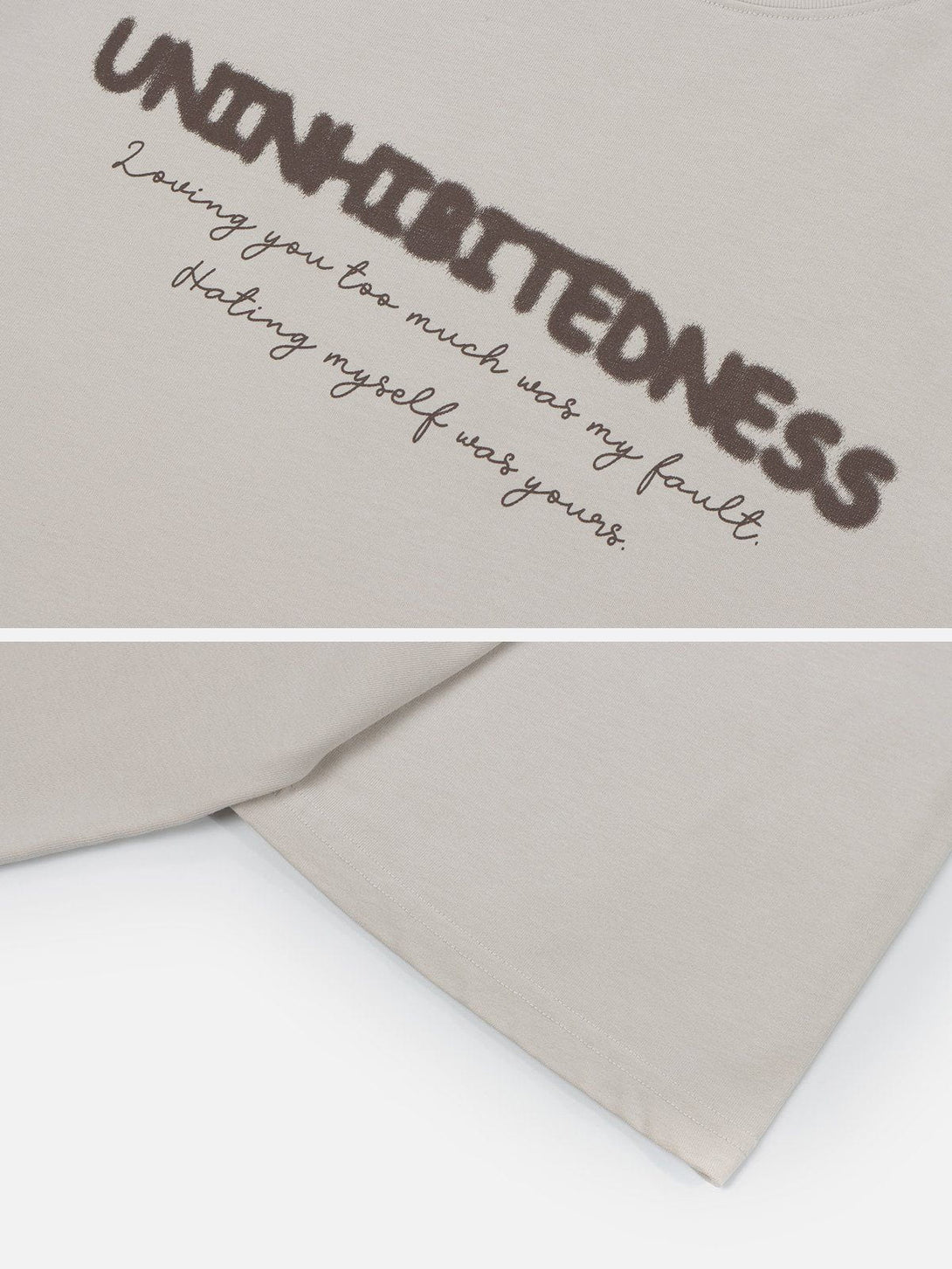 Majesda® - Letter Print Washed Tee- Outfit Ideas - Streetwear Fashion - majesda.com