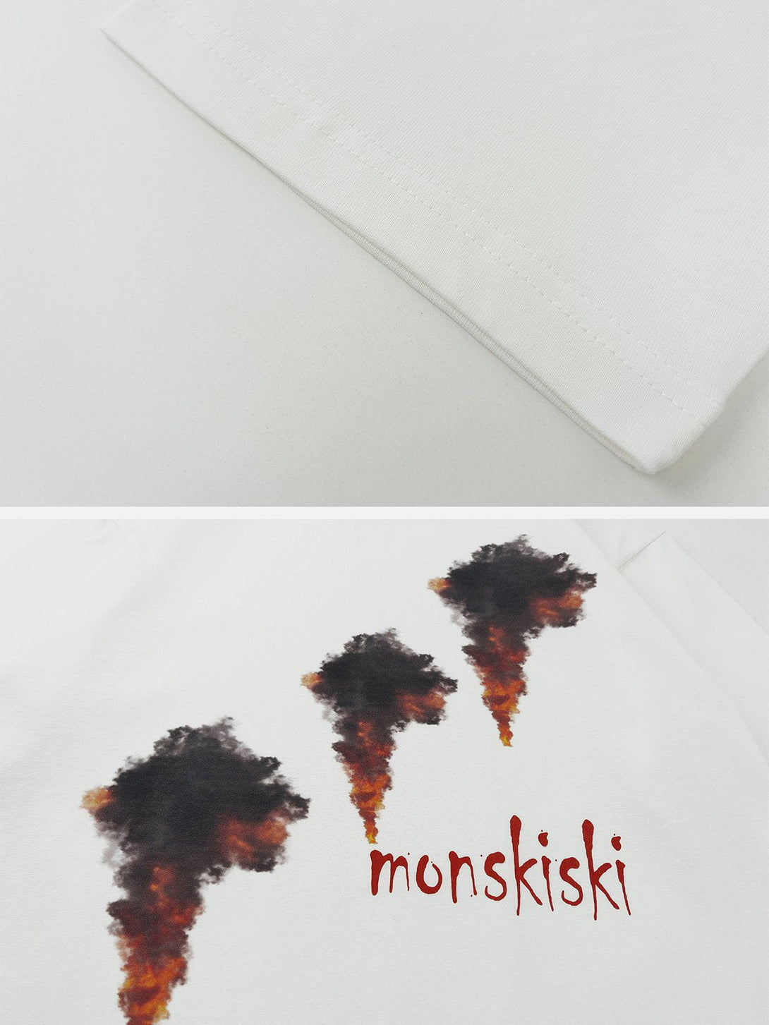 Majesda® - Letter Smoke Print Tee- Outfit Ideas - Streetwear Fashion - majesda.com