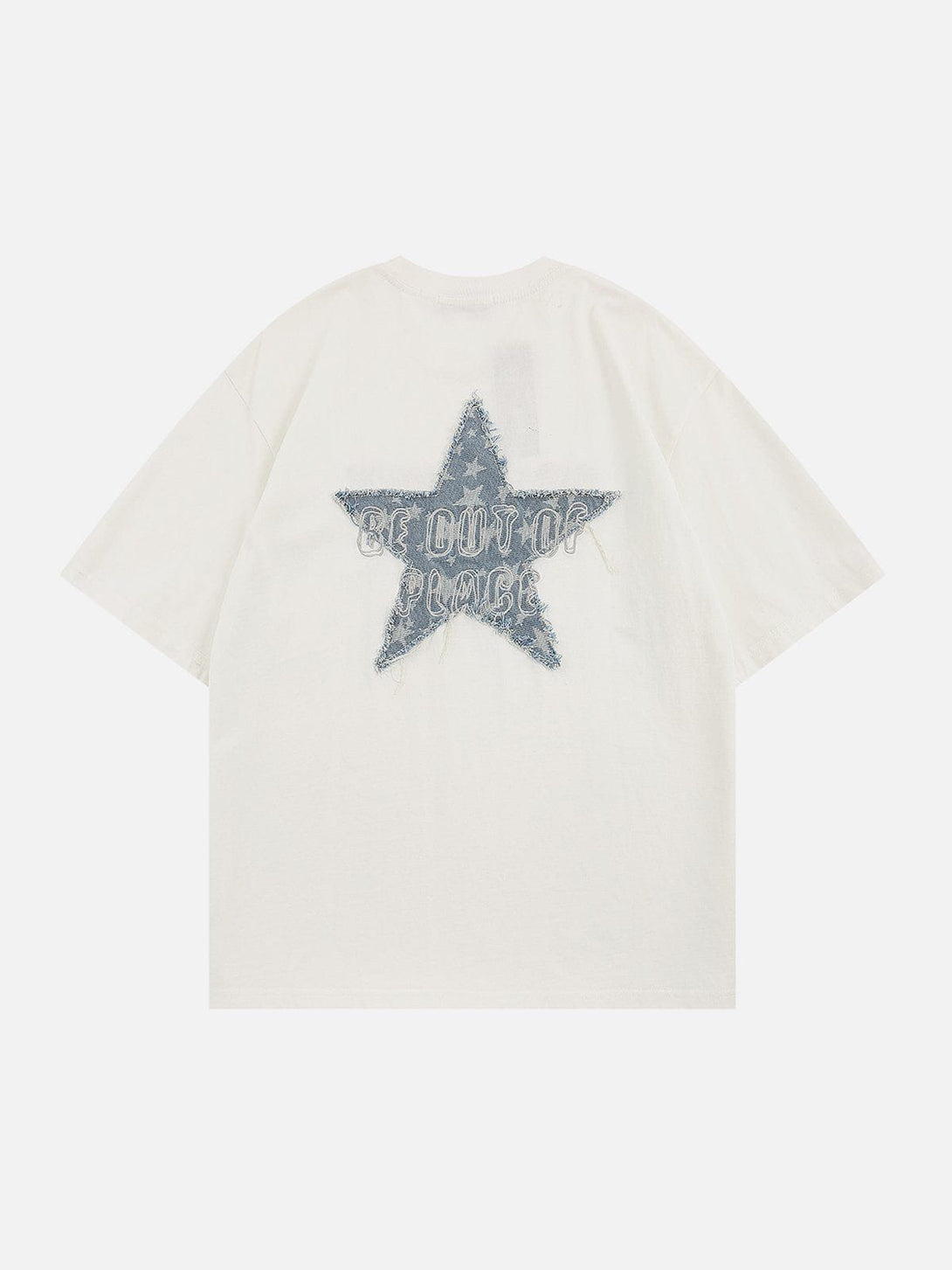 Majesda® - Letter Star Patchwork Tee- Outfit Ideas - Streetwear Fashion - majesda.com