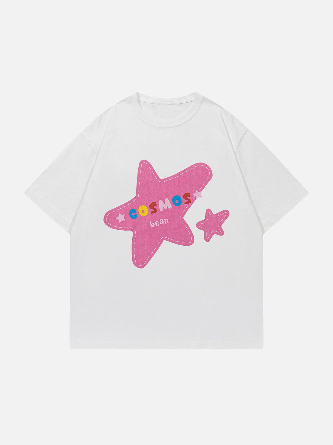 Majesda® - Letter Star Print Tee- Outfit Ideas - Streetwear Fashion - majesda.com