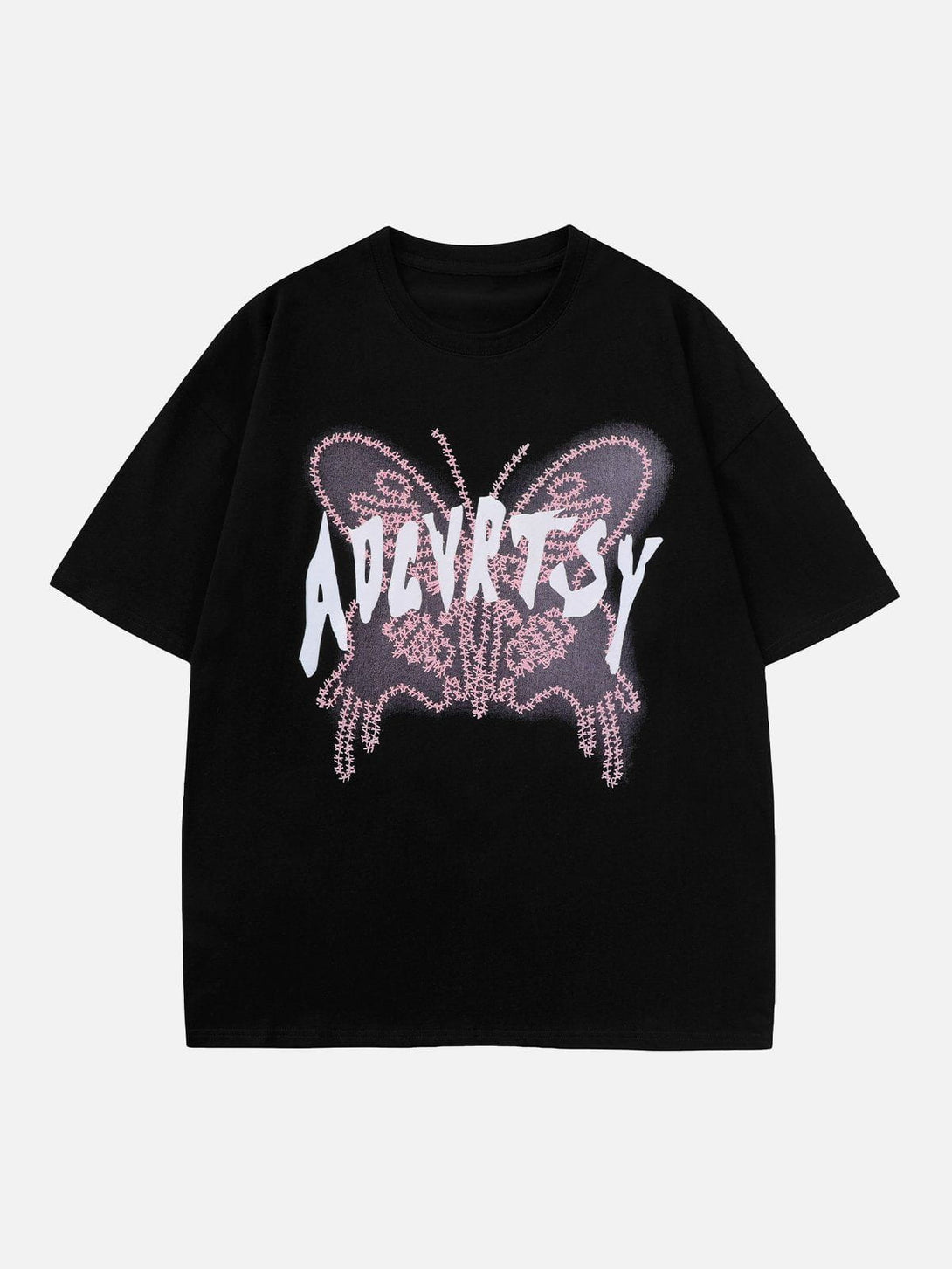 Majesda® - Letterd Butterfly Print Tee- Outfit Ideas - Streetwear Fashion - majesda.com