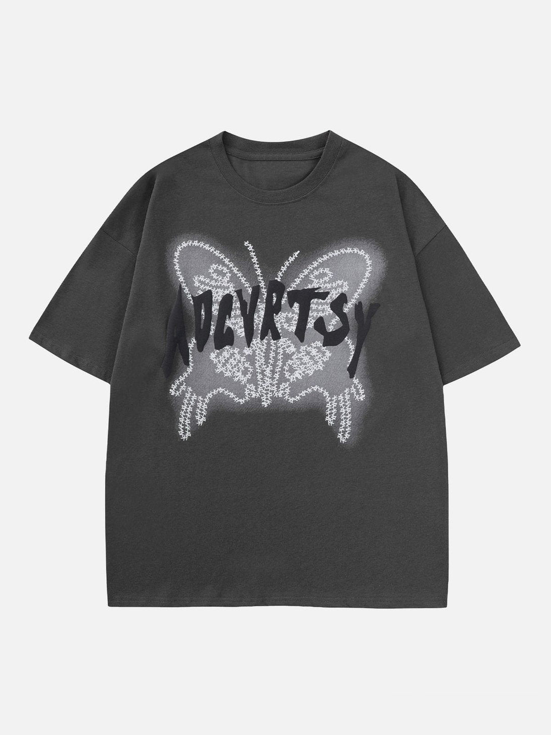 Majesda® - Letterd Butterfly Print Tee- Outfit Ideas - Streetwear Fashion - majesda.com