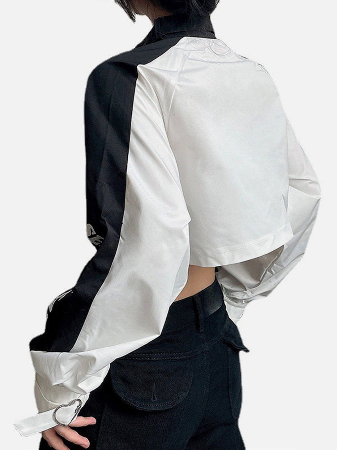 Majesda® - Lettering Print Patchwork Jackets- Outfit Ideas - Streetwear Fashion - majesda.com
