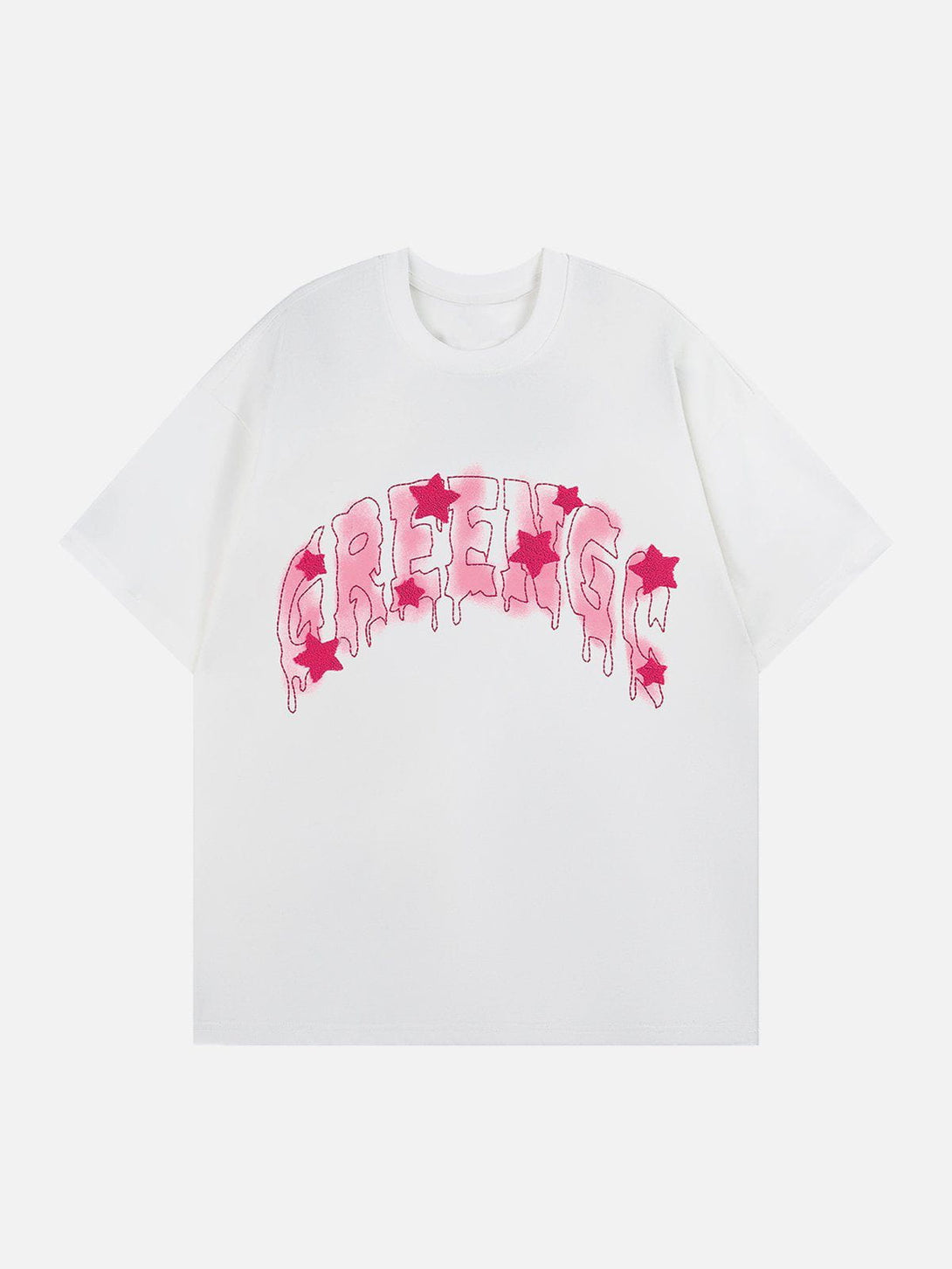 Majesda® - Lettering Swoosh Print Tee- Outfit Ideas - Streetwear Fashion - majesda.com