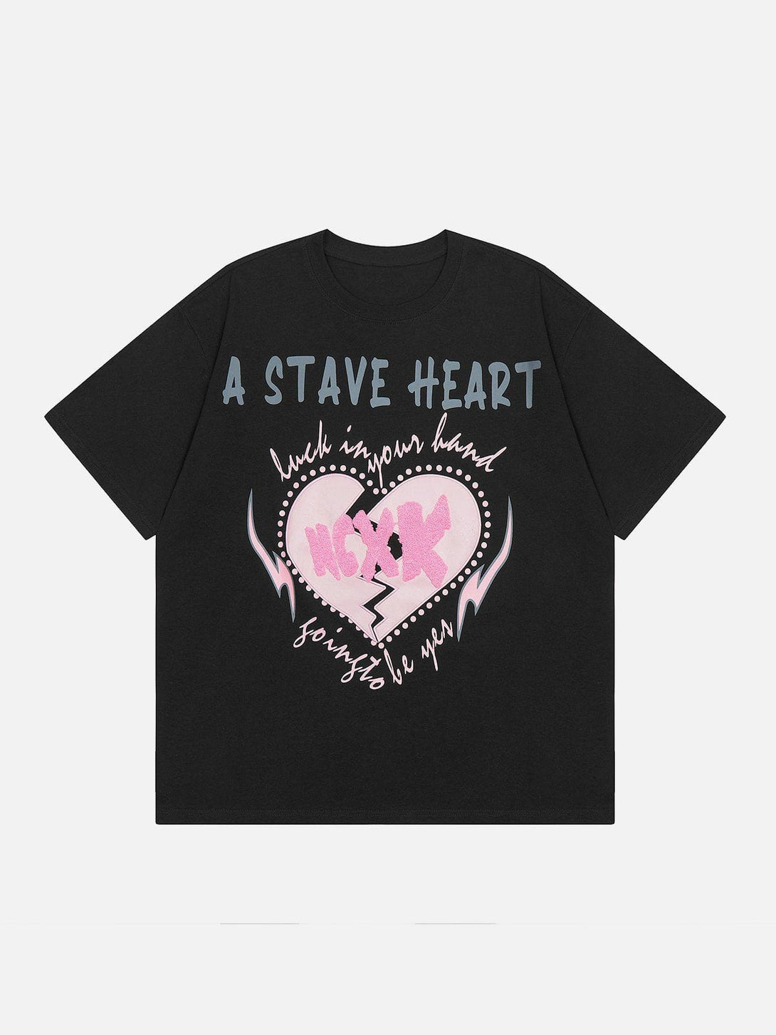 Majesda® - Lightning Heart Print Tee- Outfit Ideas - Streetwear Fashion - majesda.com