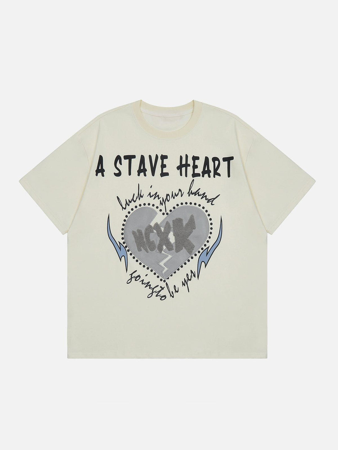 Majesda® - Lightning Heart Print Tee- Outfit Ideas - Streetwear Fashion - majesda.com