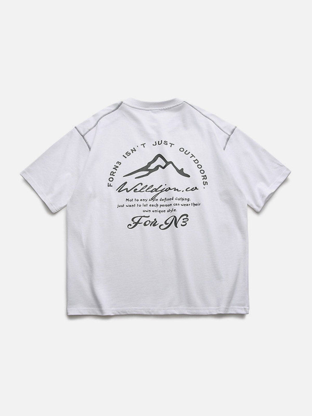 Majesda® - Line Mountain Letter Print Tee- Outfit Ideas - Streetwear Fashion - majesda.com