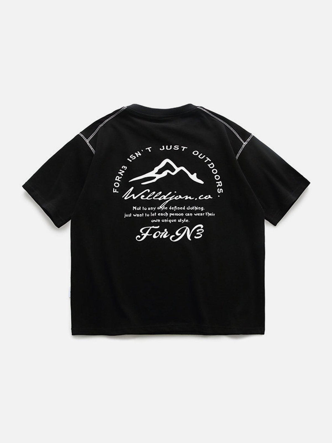 Majesda® - Line Mountain Letter Print Tee- Outfit Ideas - Streetwear Fashion - majesda.com