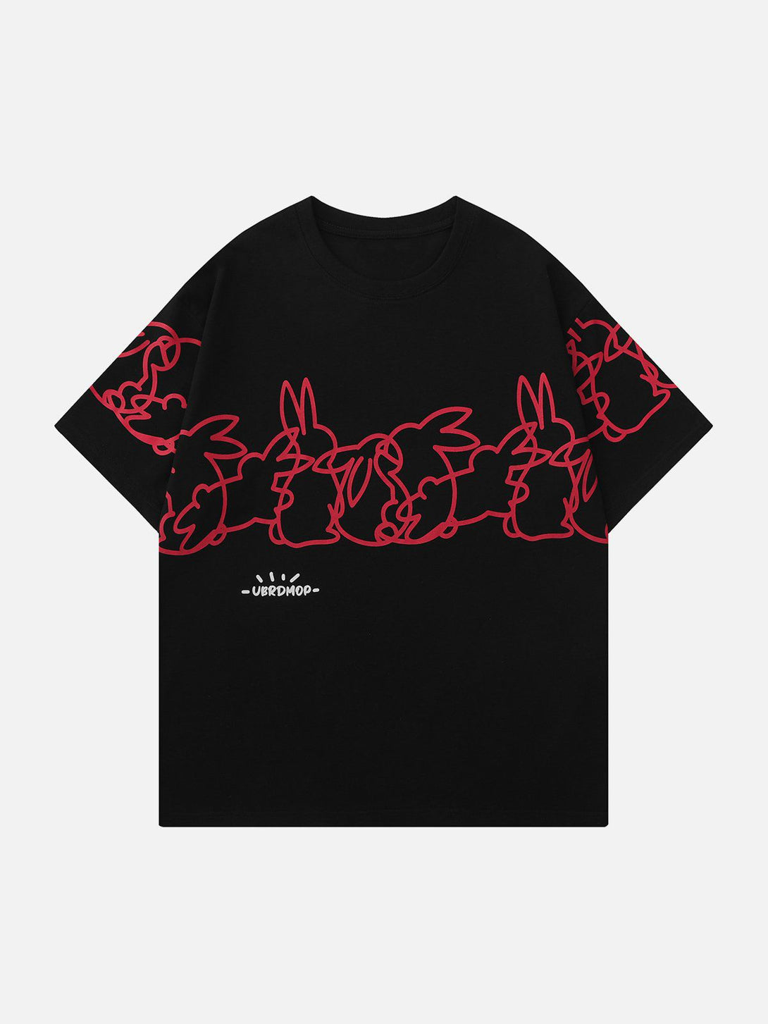 Majesda® - Line Rabbit Print Tee- Outfit Ideas - Streetwear Fashion - majesda.com