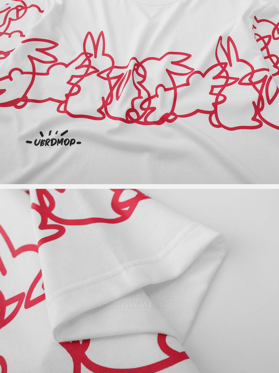 Majesda® - Line Rabbit Print Tee- Outfit Ideas - Streetwear Fashion - majesda.com