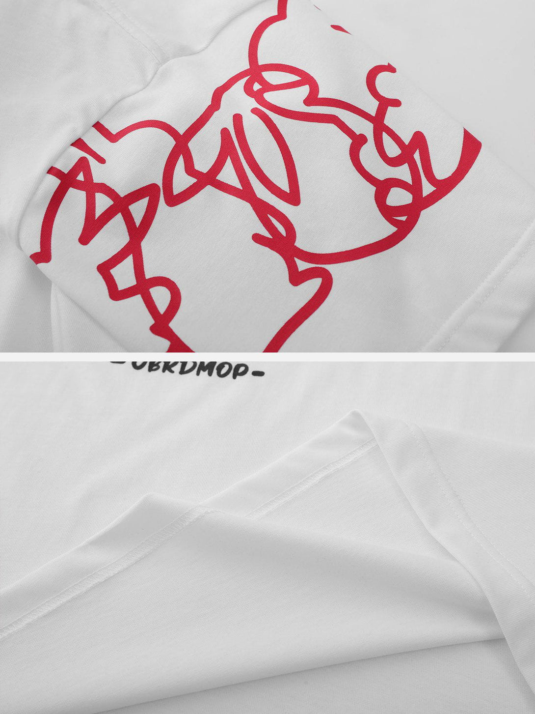 Majesda® - Line Rabbit Print Tee- Outfit Ideas - Streetwear Fashion - majesda.com