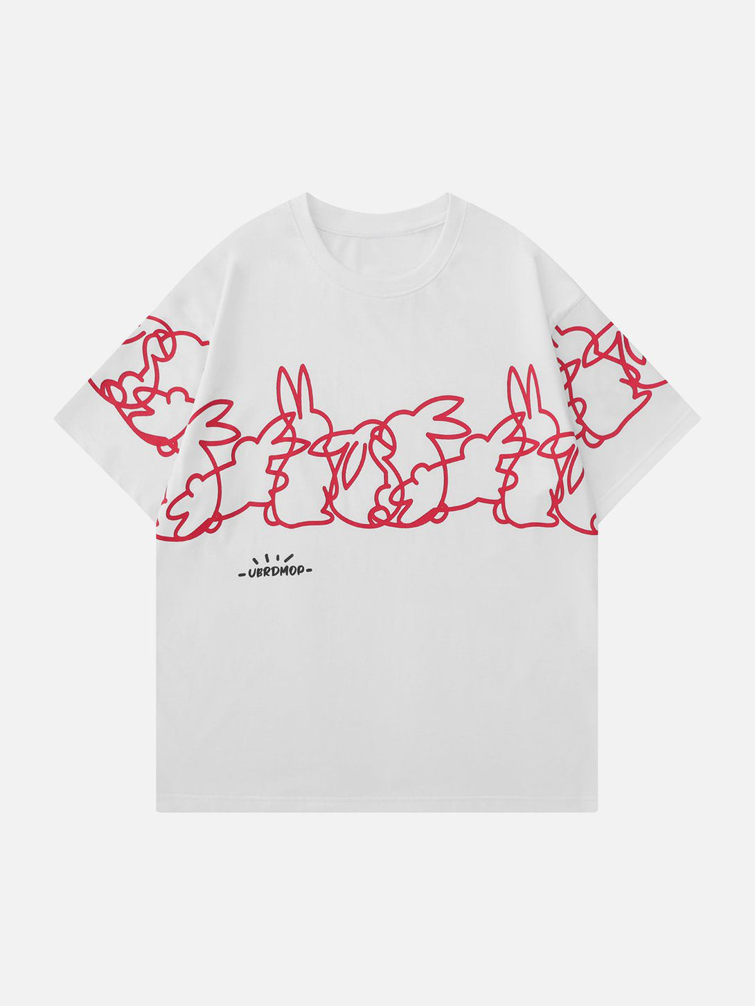 Majesda® - Line Rabbit Print Tee- Outfit Ideas - Streetwear Fashion - majesda.com