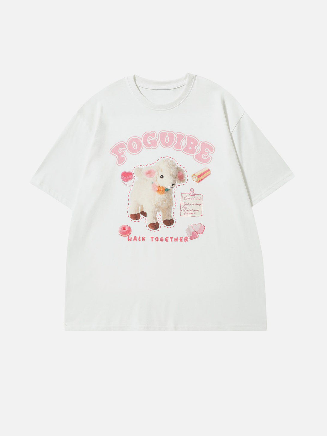 Majesda® - Little Lamb Dessert Print Tee- Outfit Ideas - Streetwear Fashion - majesda.com