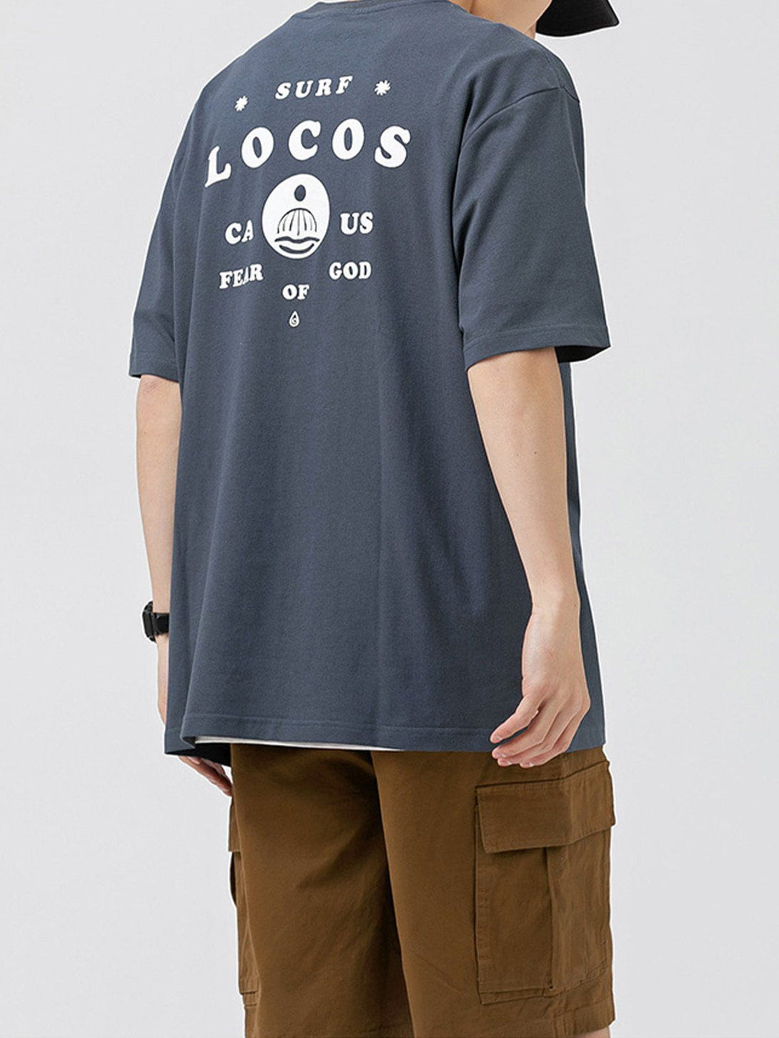 Majesda® - Locos Letter Print Tee- Outfit Ideas - Streetwear Fashion - majesda.com