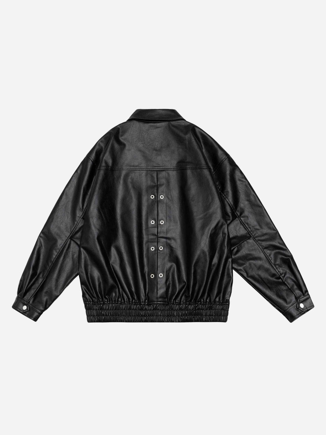 Majesda® - Loose Embroidered Leather Jacket - 1949- Outfit Ideas - Streetwear Fashion - majesda.com