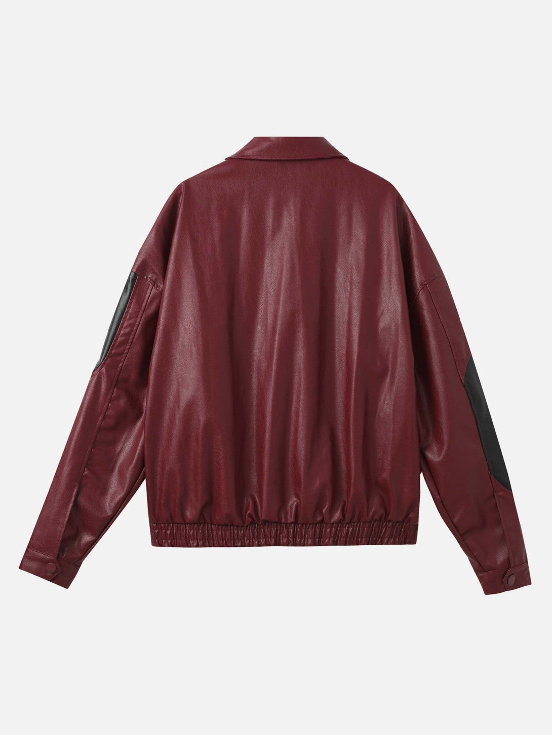 Majesda® - Loose Patchwork PU Leather Jacket - 1869- Outfit Ideas - Streetwear Fashion - majesda.com