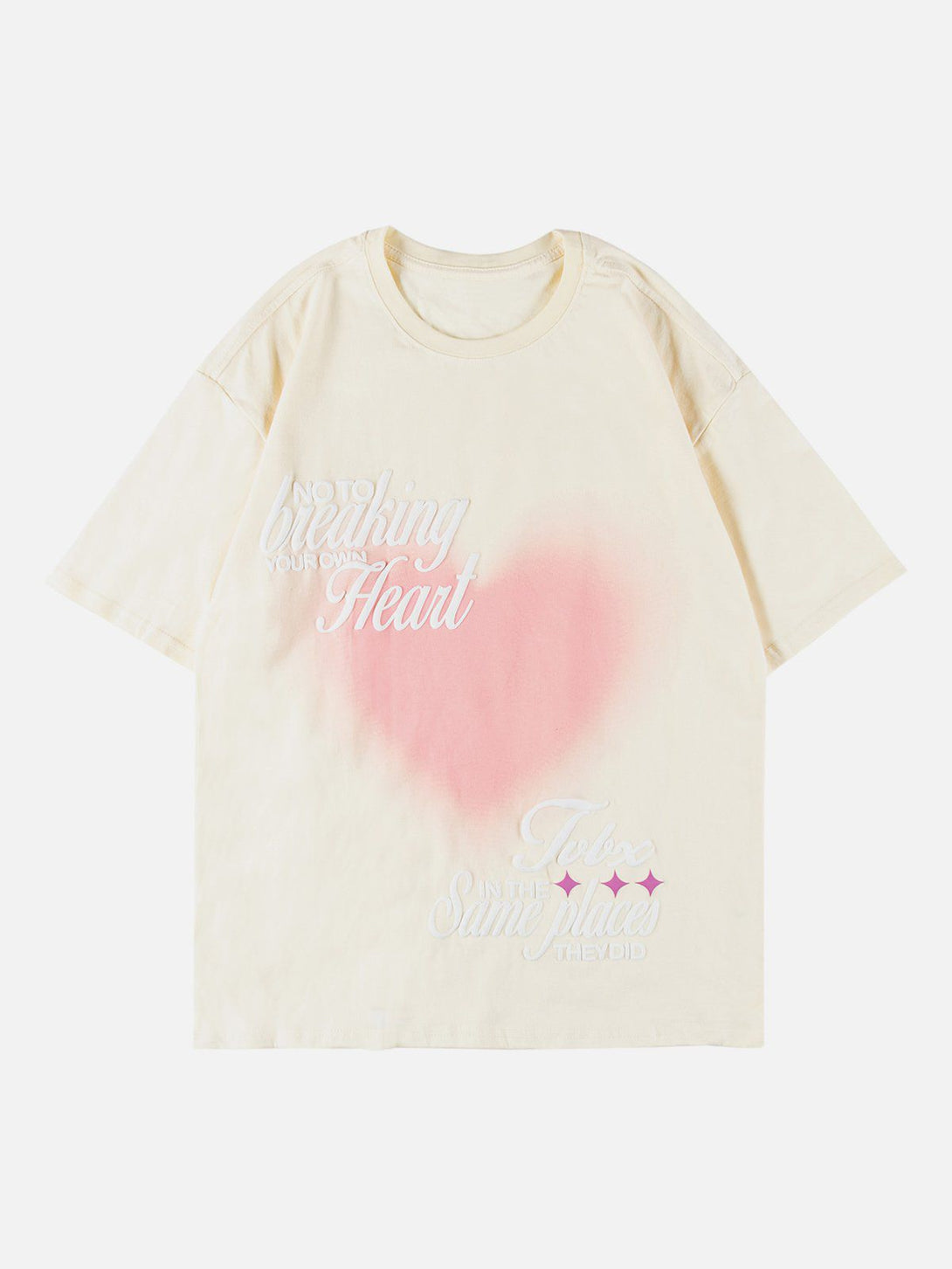 Majesda® - Love Heart Gradient Print Tee- Outfit Ideas - Streetwear Fashion - majesda.com