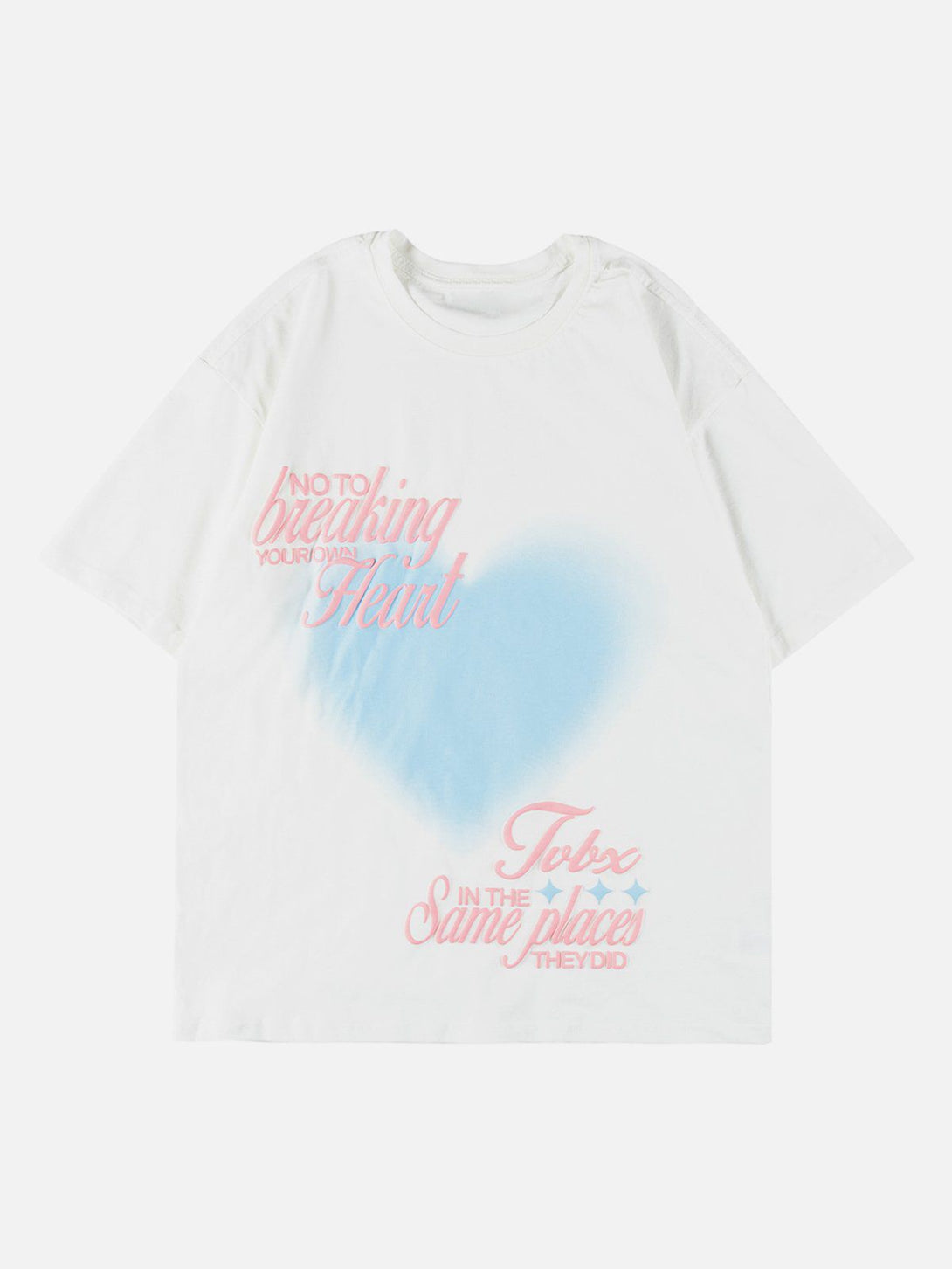 Majesda® - Love Heart Gradient Print Tee- Outfit Ideas - Streetwear Fashion - majesda.com