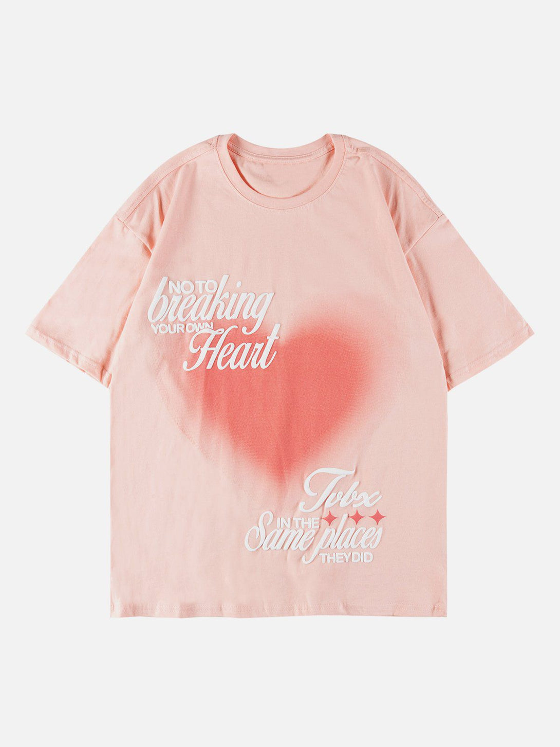 Majesda® - Love Heart Gradient Print Tee- Outfit Ideas - Streetwear Fashion - majesda.com