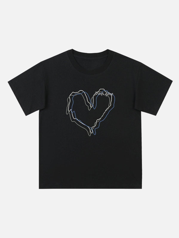 Majesda® - Love Lines Print Tee- Outfit Ideas - Streetwear Fashion - majesda.com