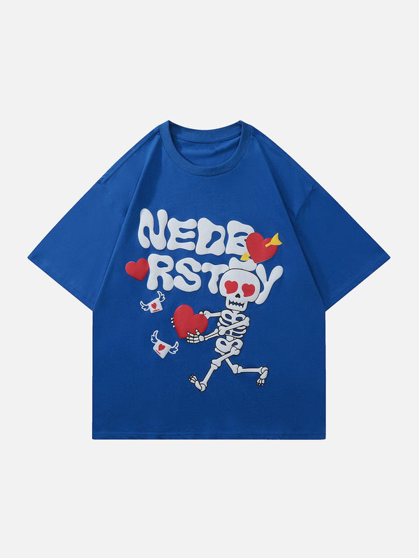 Majesda® - Love Skeleton Graphic Tee- Outfit Ideas - Streetwear Fashion - majesda.com