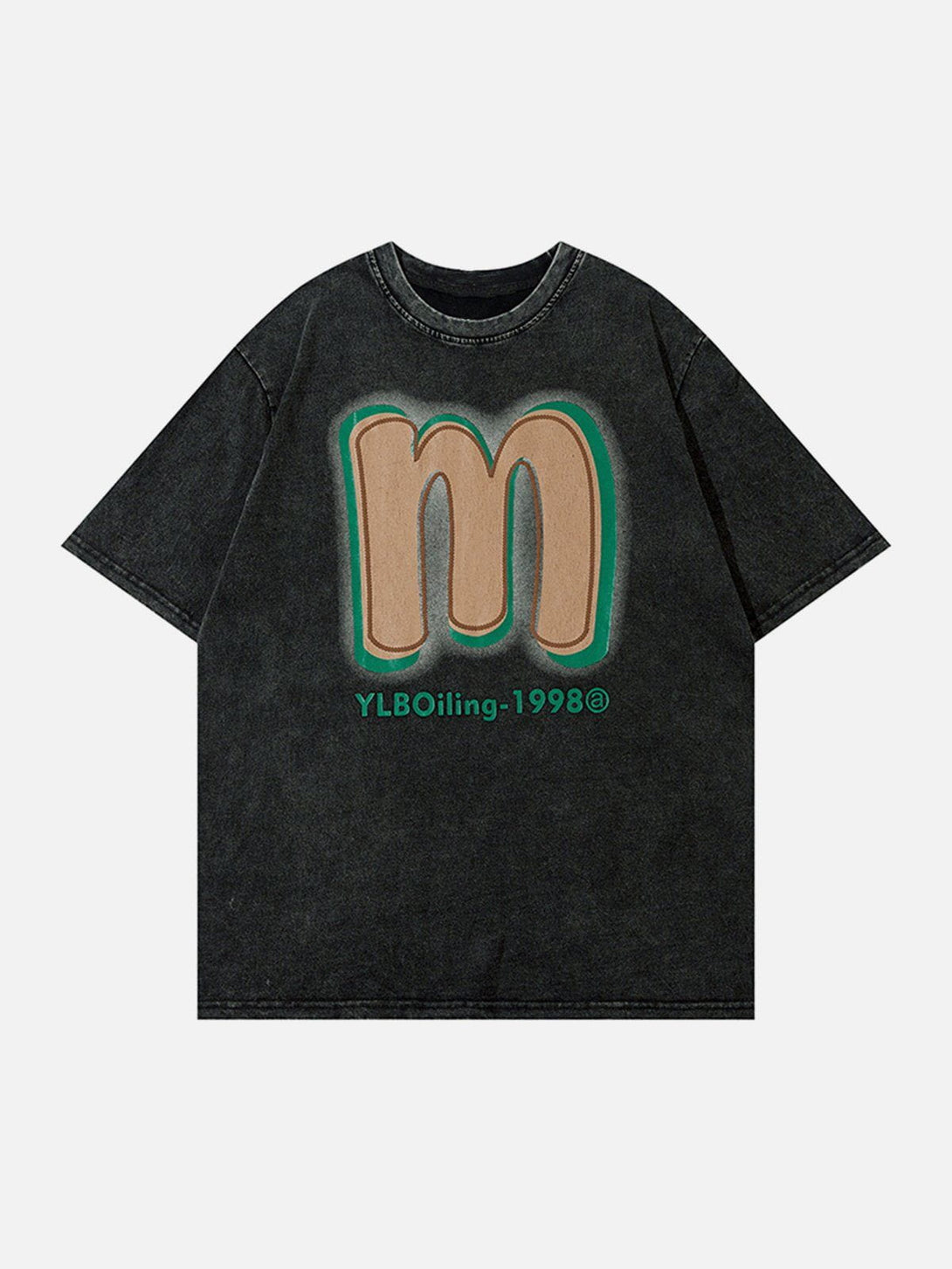 Majesda® - M Foam Printing Washed Tee- Outfit Ideas - Streetwear Fashion - majesda.com