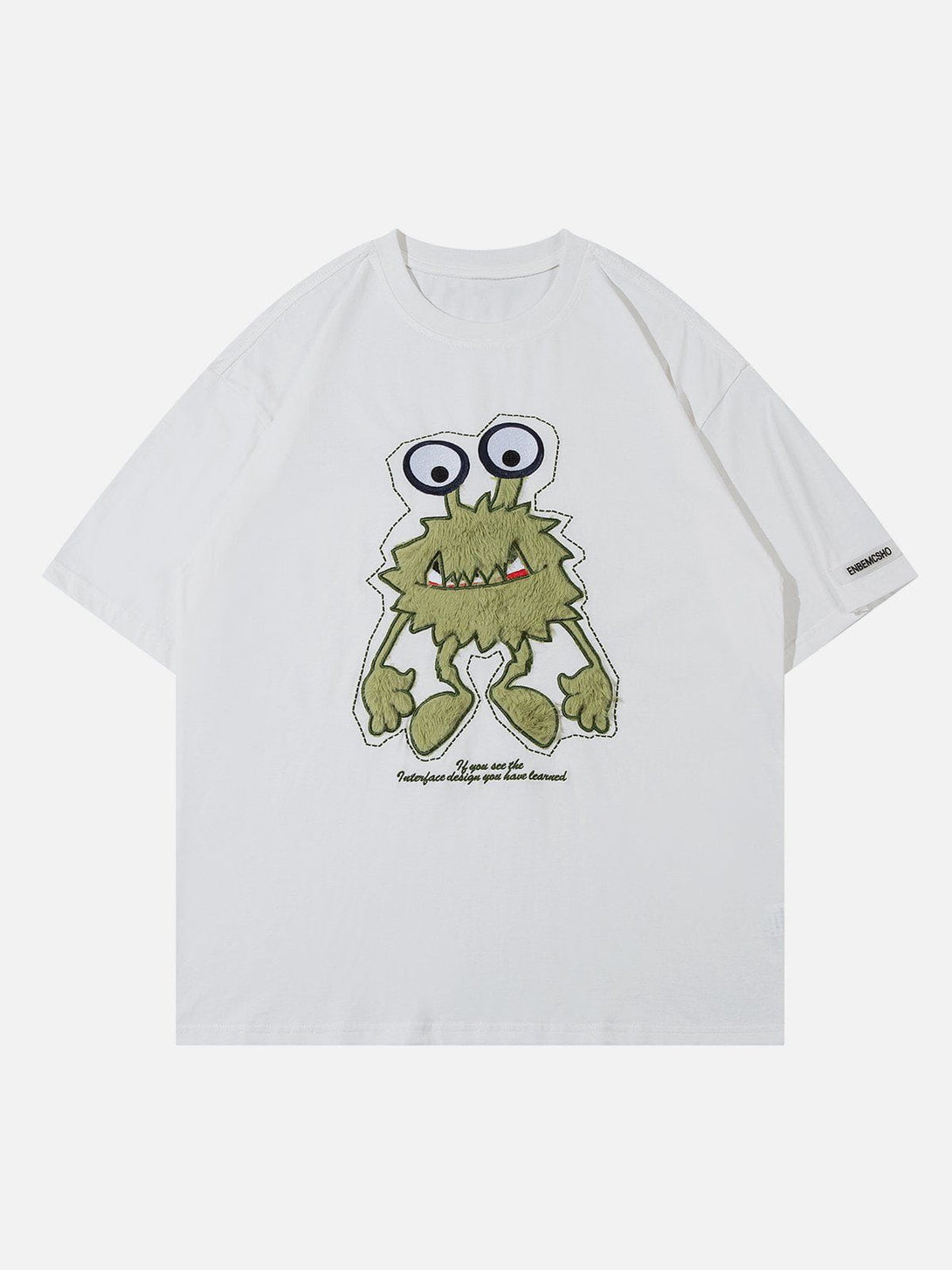 Majesda® - Monster Embroidery Print Tee- Outfit Ideas - Streetwear Fashion - majesda.com