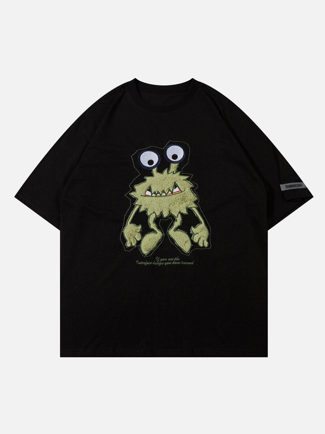 Majesda® - Monster Embroidery Print Tee- Outfit Ideas - Streetwear Fashion - majesda.com