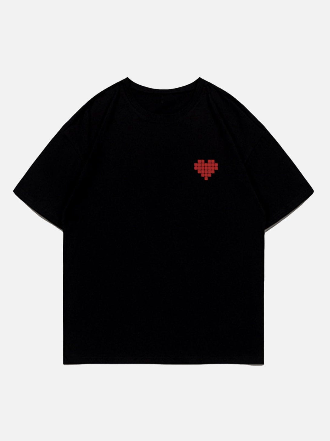 Majesda® - Mosaic Heart Print Tee- Outfit Ideas - Streetwear Fashion - majesda.com