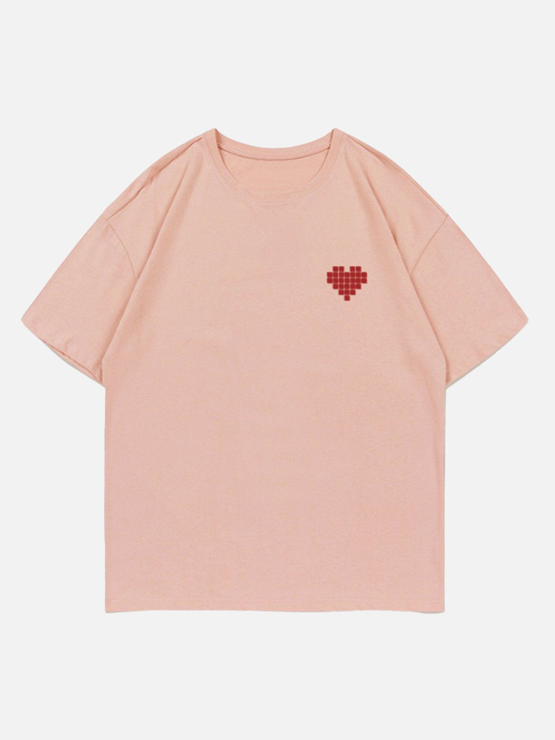 Majesda® - Mosaic Heart Print Tee- Outfit Ideas - Streetwear Fashion - majesda.com