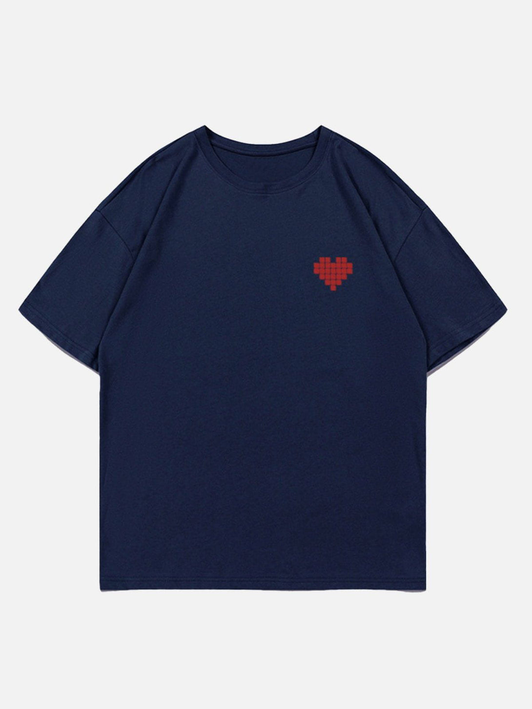 Majesda® - Mosaic Heart Print Tee- Outfit Ideas - Streetwear Fashion - majesda.com