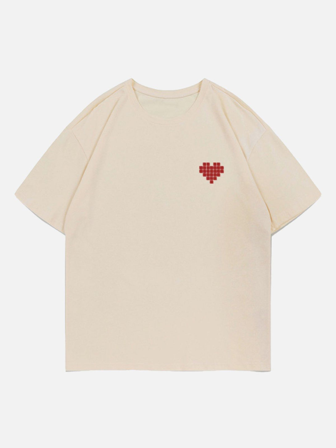 Majesda® - Mosaic Heart Print Tee- Outfit Ideas - Streetwear Fashion - majesda.com