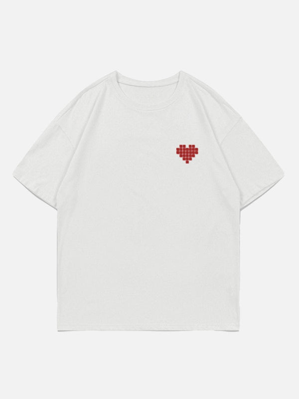 Majesda® - Mosaic Heart Print Tee- Outfit Ideas - Streetwear Fashion - majesda.com