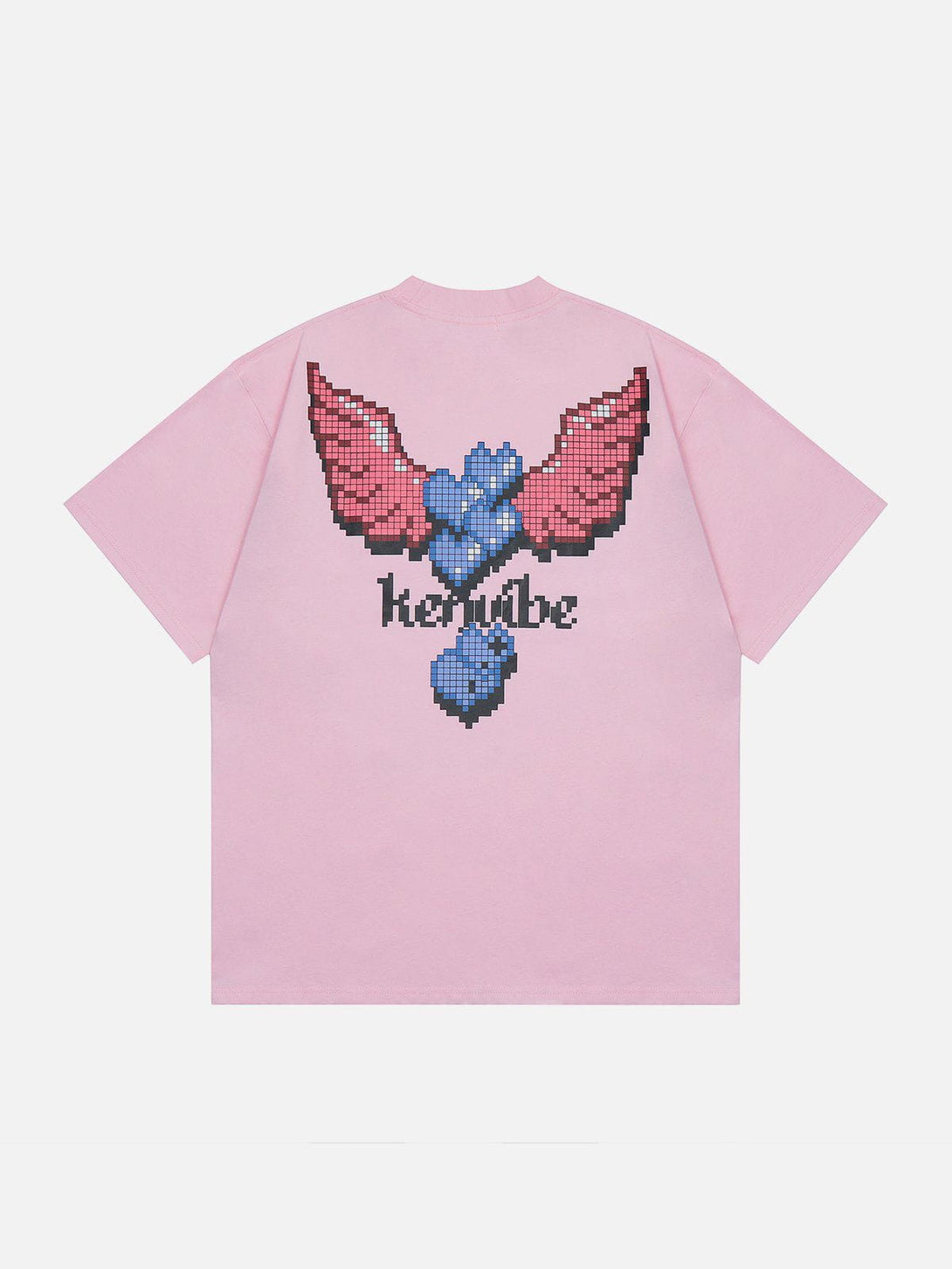 Majesda® - Mosaic Pixel Heart Graphic Tee- Outfit Ideas - Streetwear Fashion - majesda.com