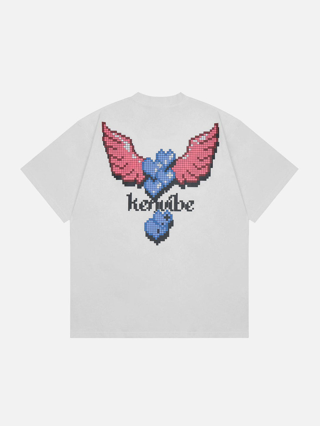 Majesda® - Mosaic Pixel Heart Graphic Tee- Outfit Ideas - Streetwear Fashion - majesda.com