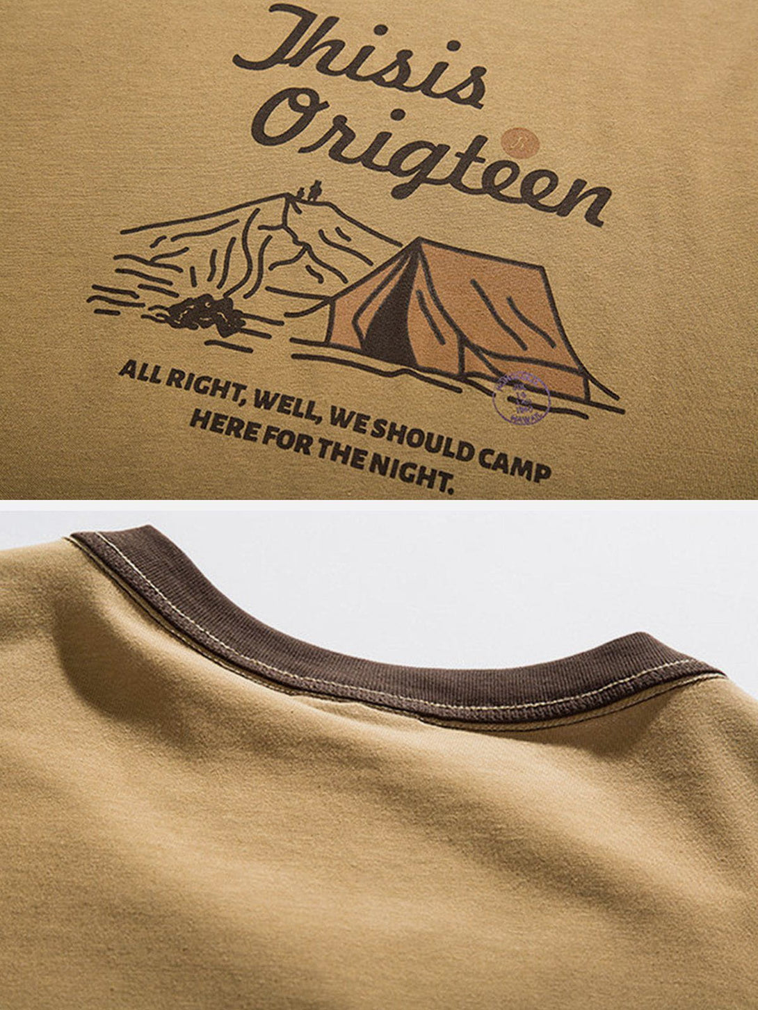 Majesda® - Mountain Camping Print Tee- Outfit Ideas - Streetwear Fashion - majesda.com